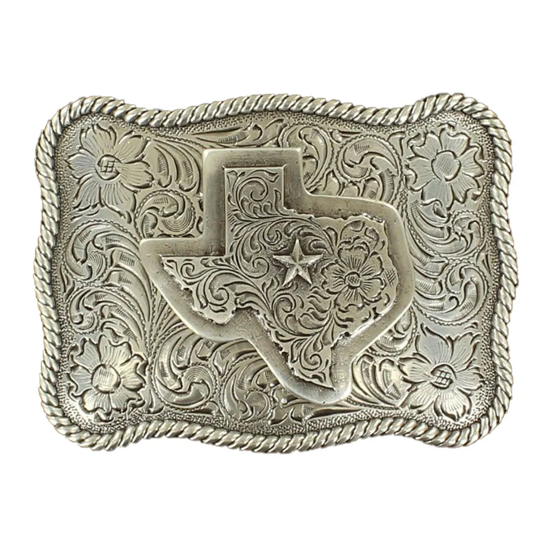 Nocona Texas Rope Edge Scalloped Belt Buckle