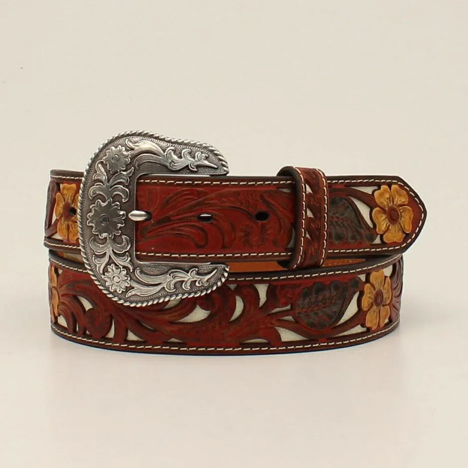 Nocona Women's Flower Leaf Overlay Belt