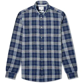 Norse Projects Hans 50/50 Check ShirtHimmel Blue