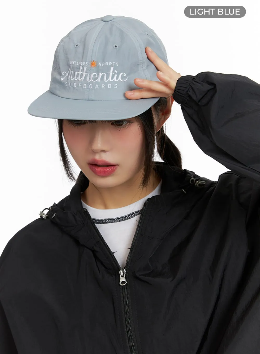 Nylon Lettering Embroidered Flat Cap IF421