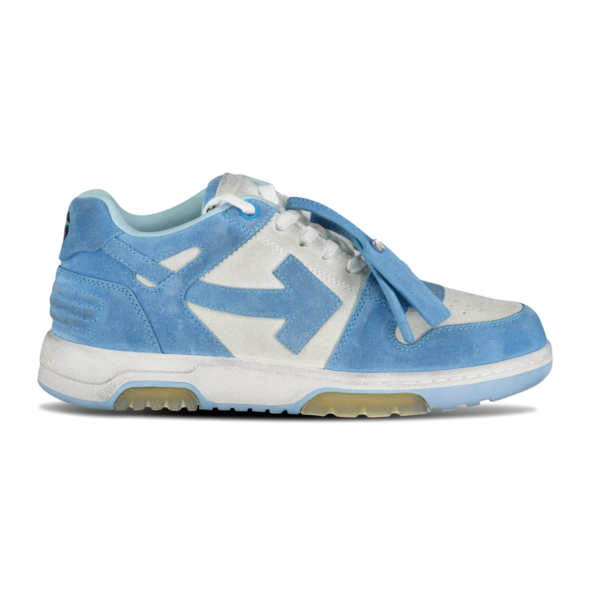 OFF-WHITE OUT OF OFFICE LOW VINTAGE DISTRESSED BLUE TRAINERS