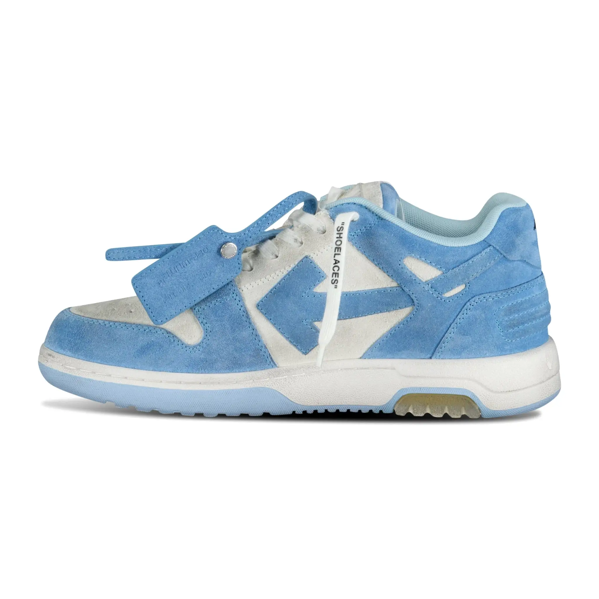 OFF-WHITE OUT OF OFFICE LOW VINTAGE DISTRESSED BLUE TRAINERS