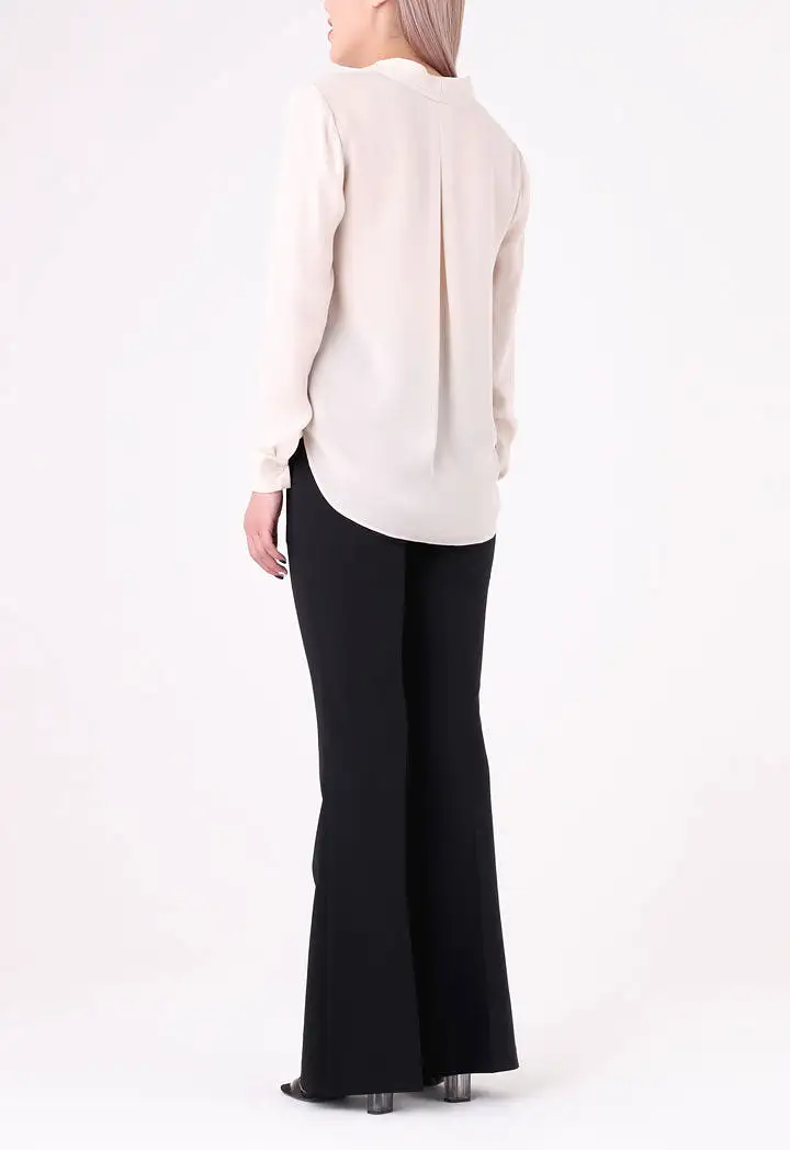 Off White V-Neck Viscose Blouse