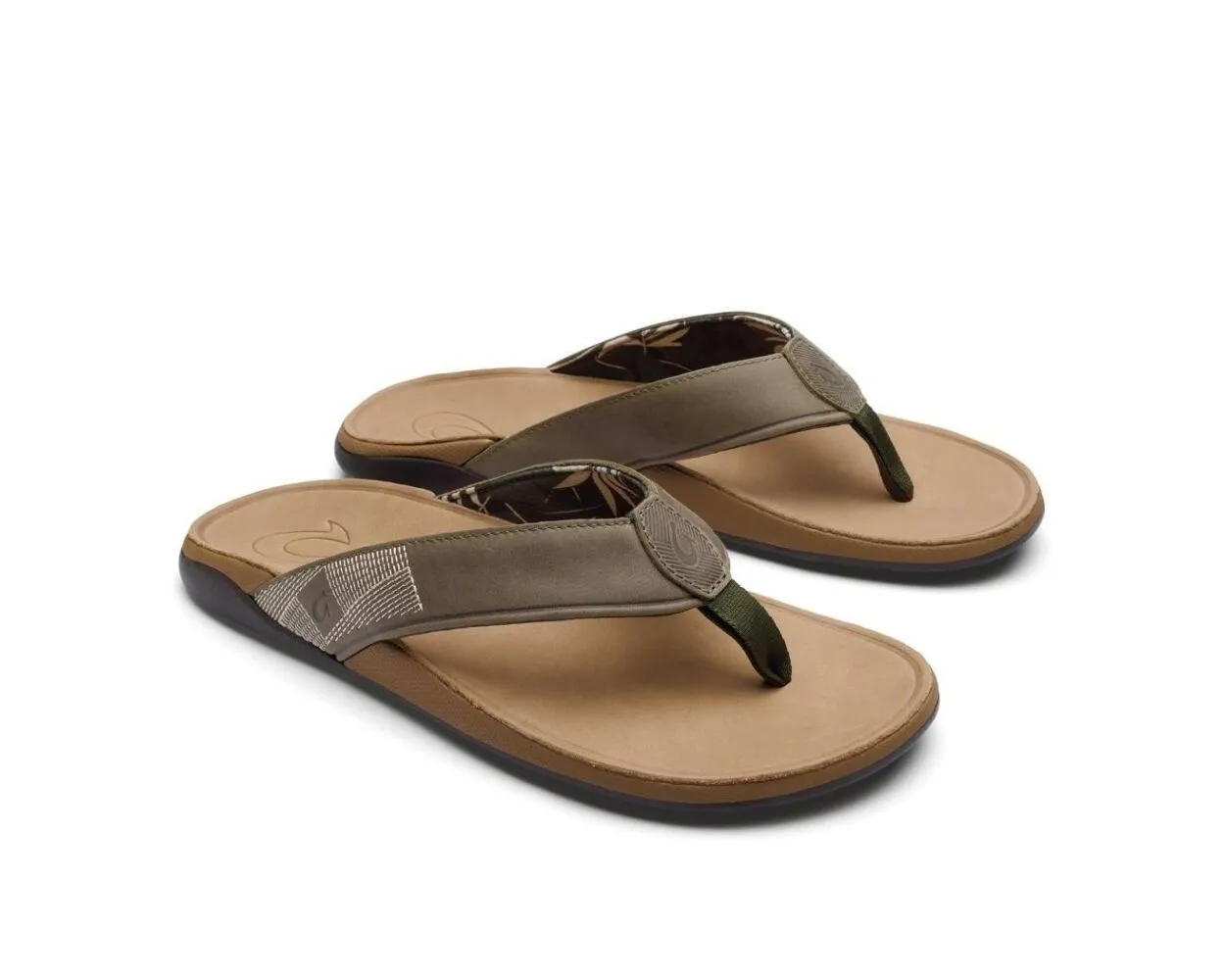 OluKai Mens Tuahine Waterproof Leather Beach Sandals