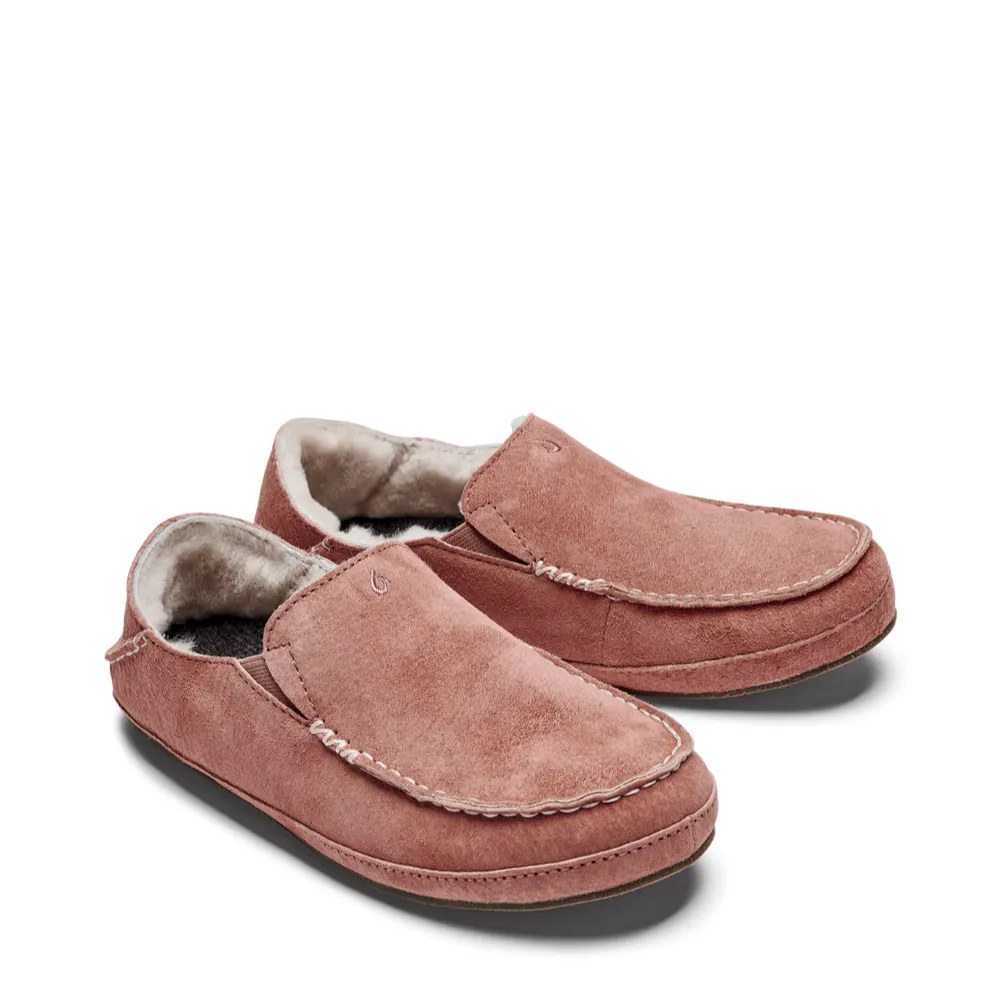 OluKai Women's Nohea Shearling Lined Slipper in Castlerock Mauve