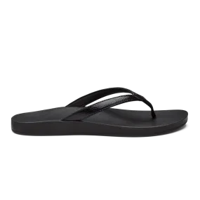 Olukai Women's Puawe Flip Flop - Black/Black 20498-4040