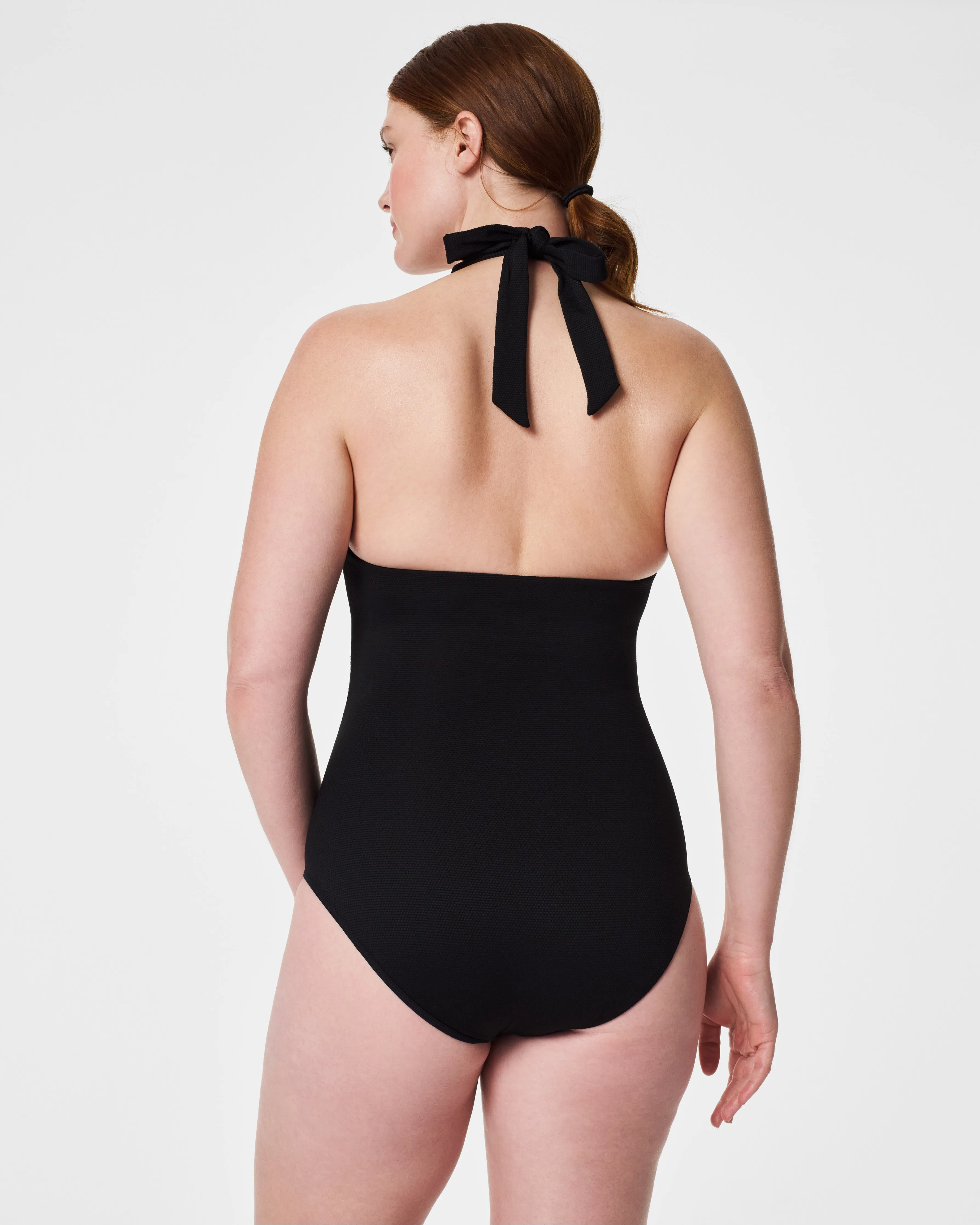 Pique Shaping Swim, Halter One-Piece