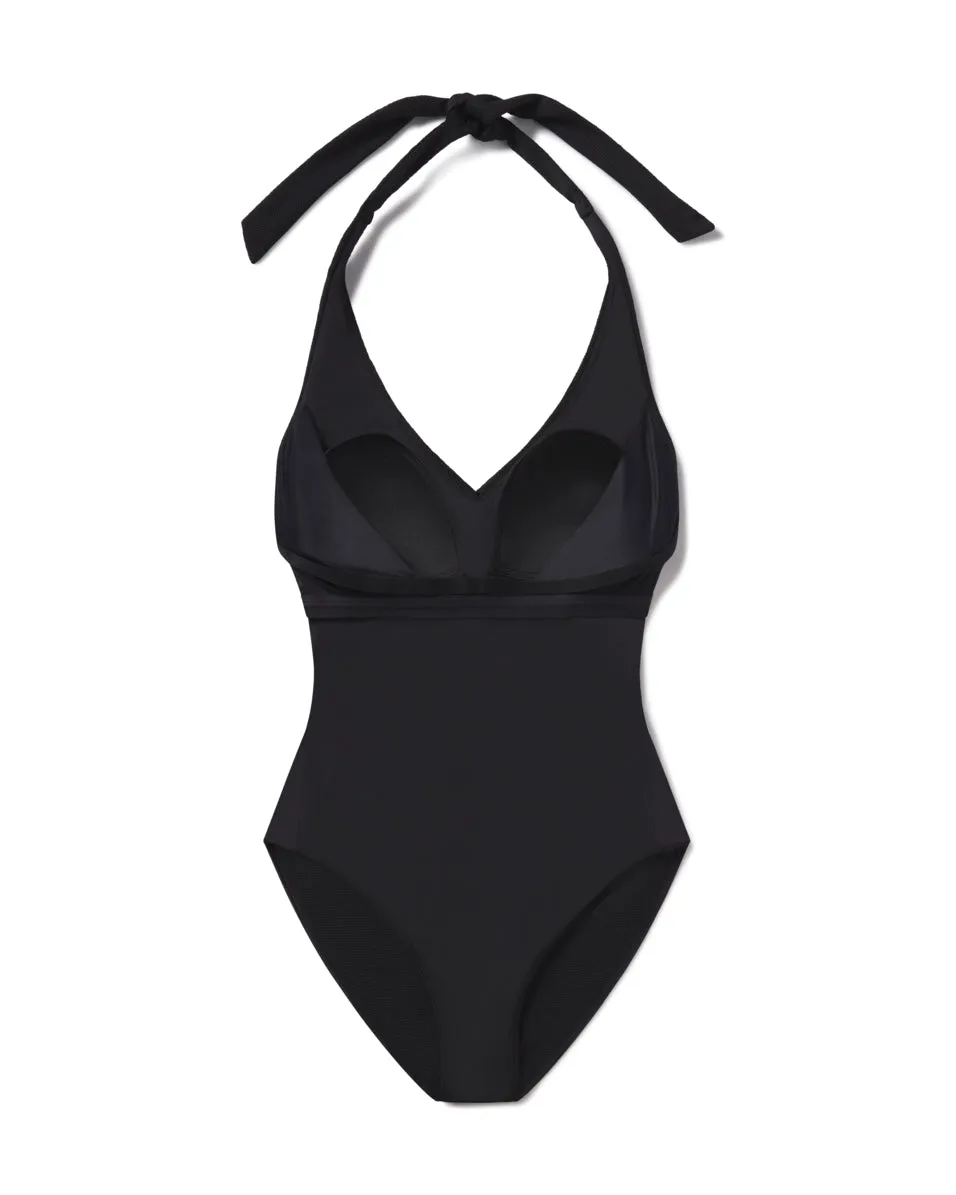 Pique Shaping Swim, Halter One-Piece