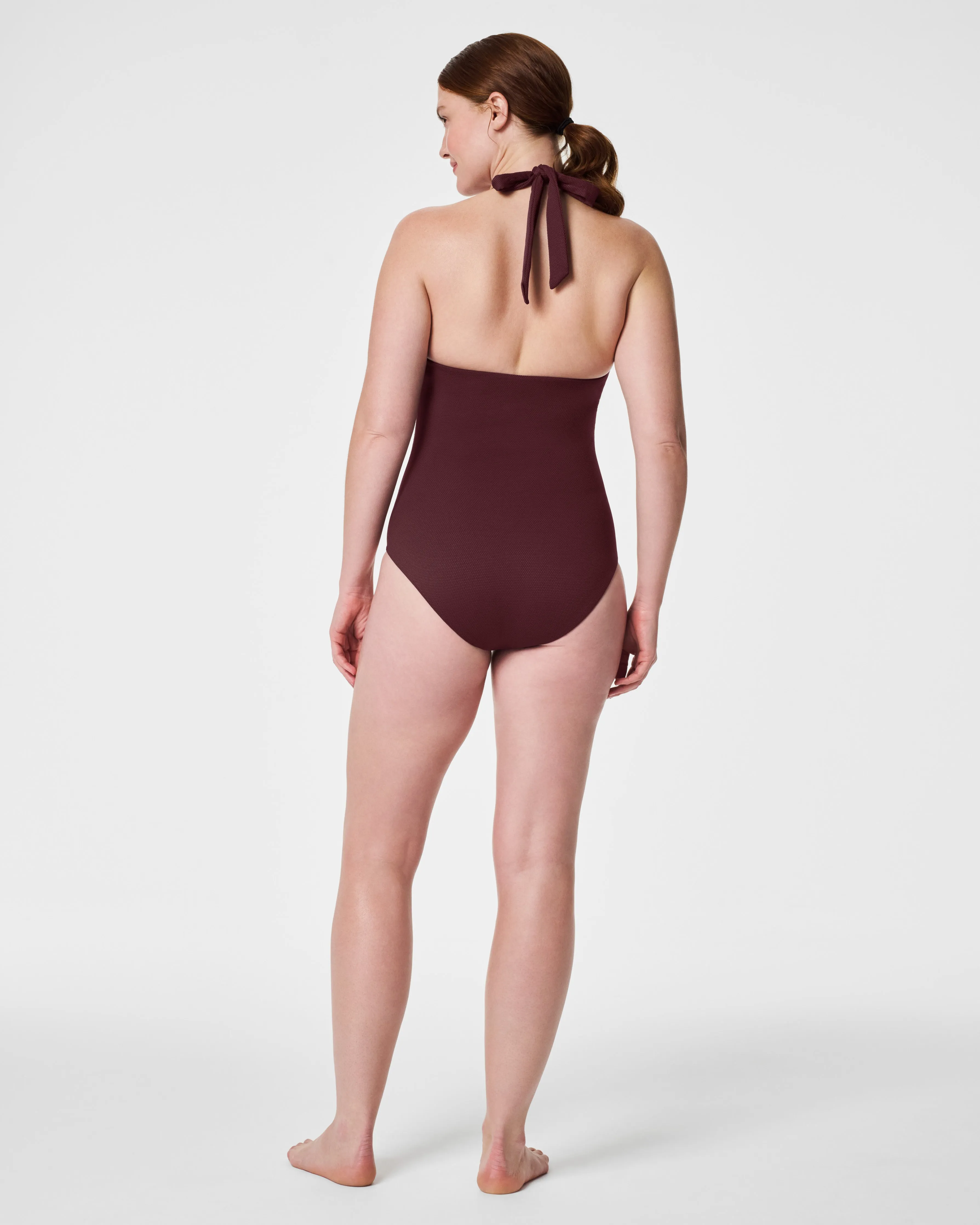 Pique Shaping Swim, Halter One-Piece