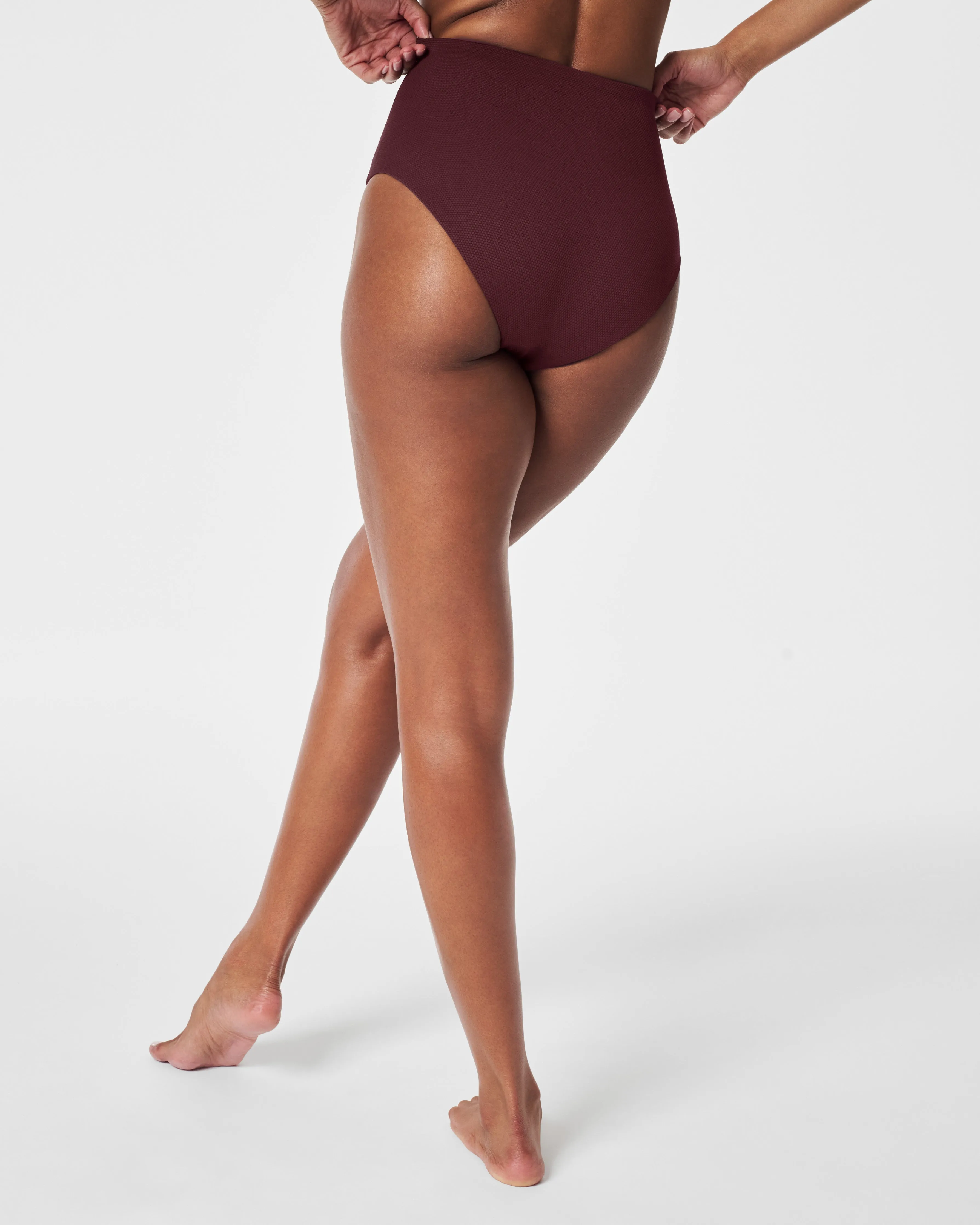 Pique Shaping Swim, Ultra Hi-Rise Cheeky Bottom