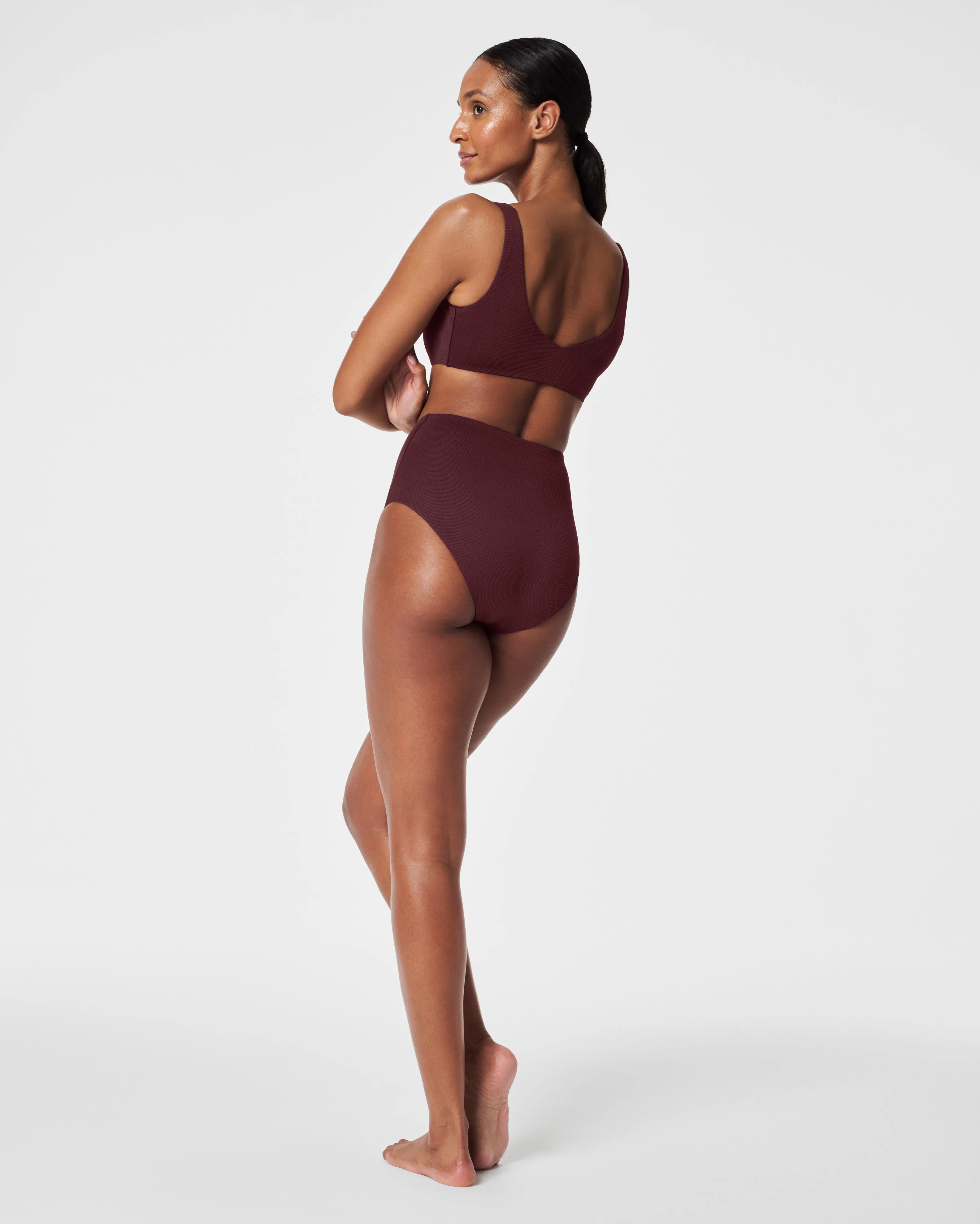 Pique Shaping Swim, Ultra Hi-Rise Cheeky Bottom