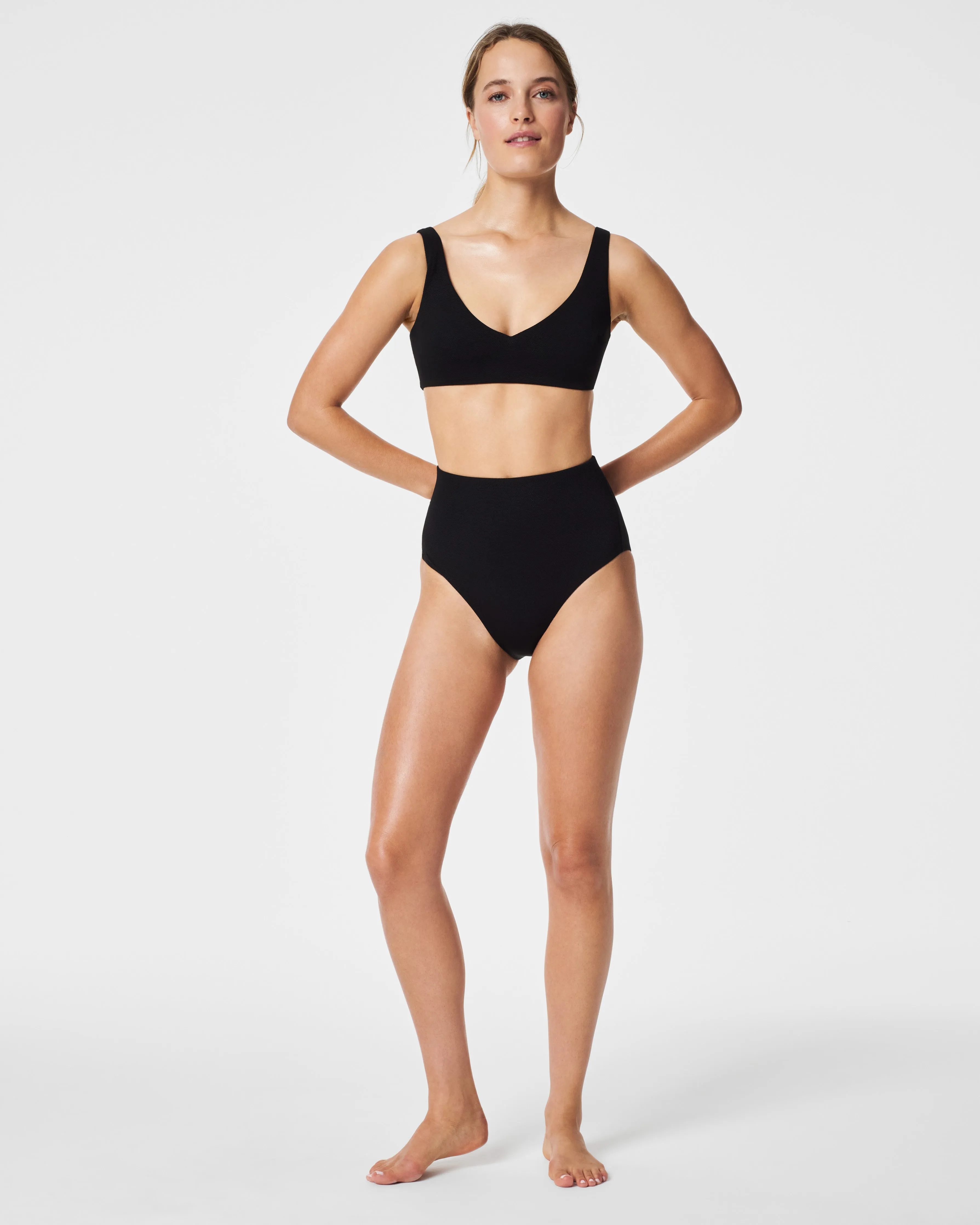 Pique Shaping Swim, Ultra Hi-Rise Cheeky Bottom