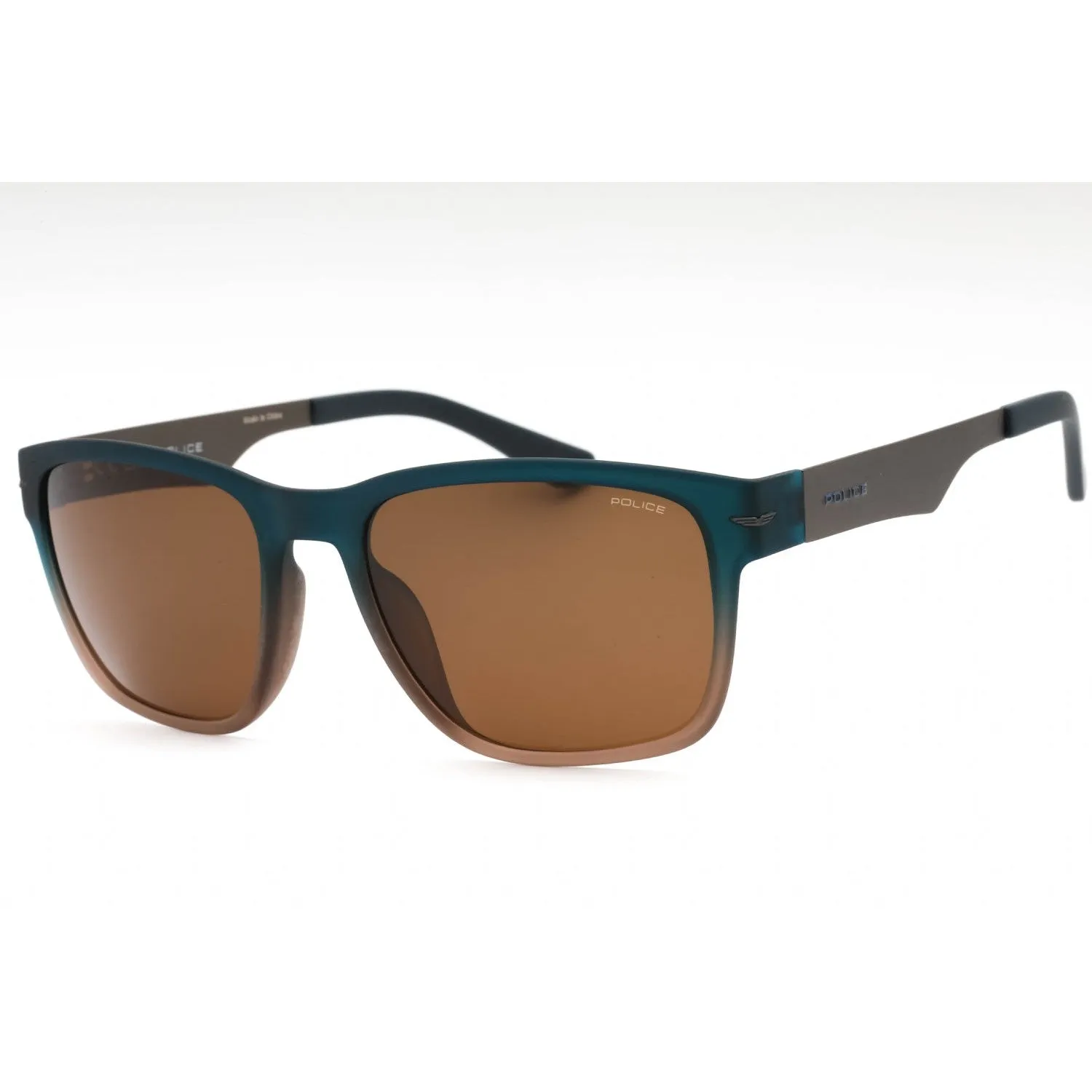 Police SPLL09 Sunglasses Frosted Blue Brown / Brown