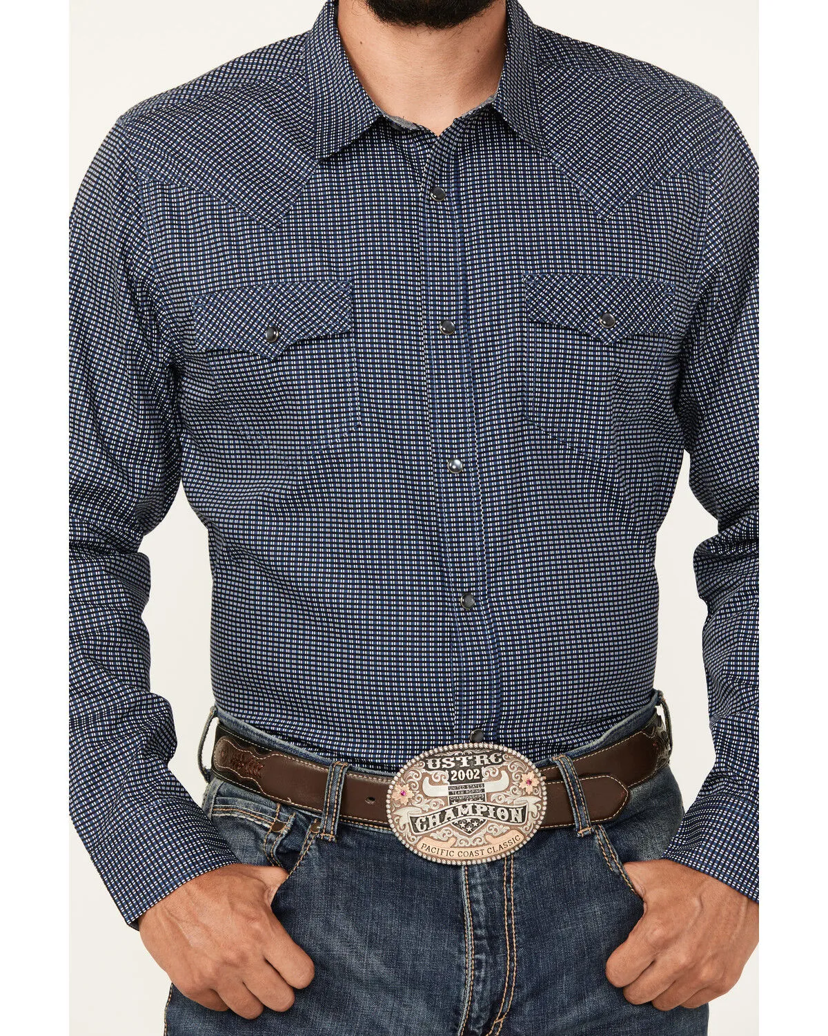 Product Name:  Cody James Men's Old West Checkered Print Long Sleeve Snap Western Shirt