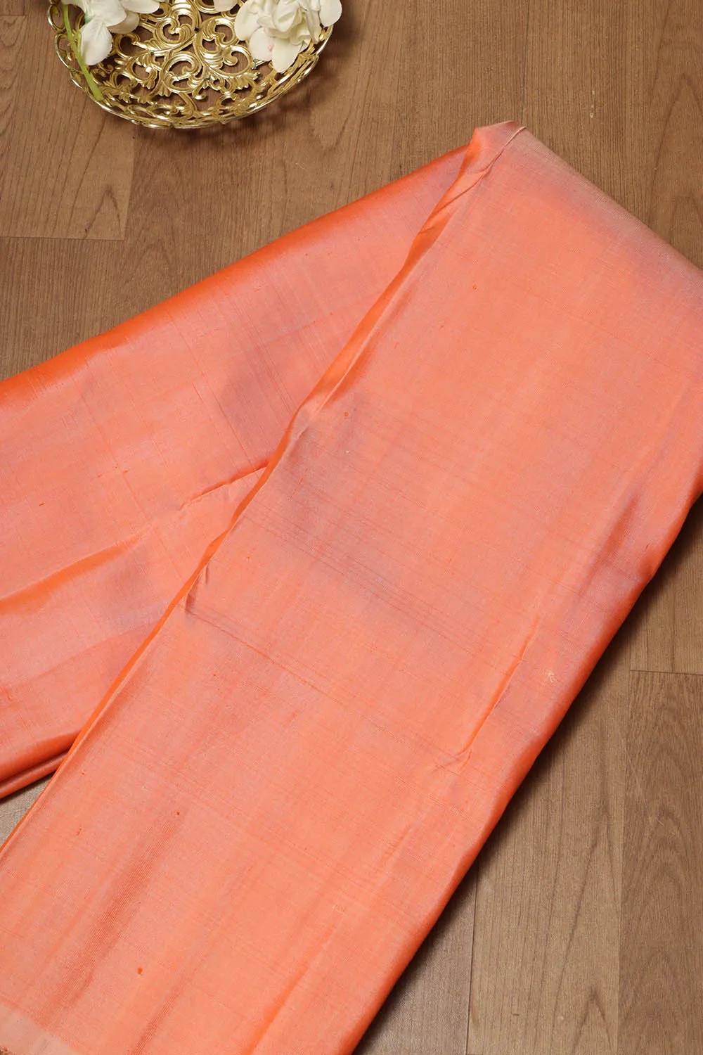 Radiant Orange Kanjeevaram Handloom Silk Saree - Pure Elegance