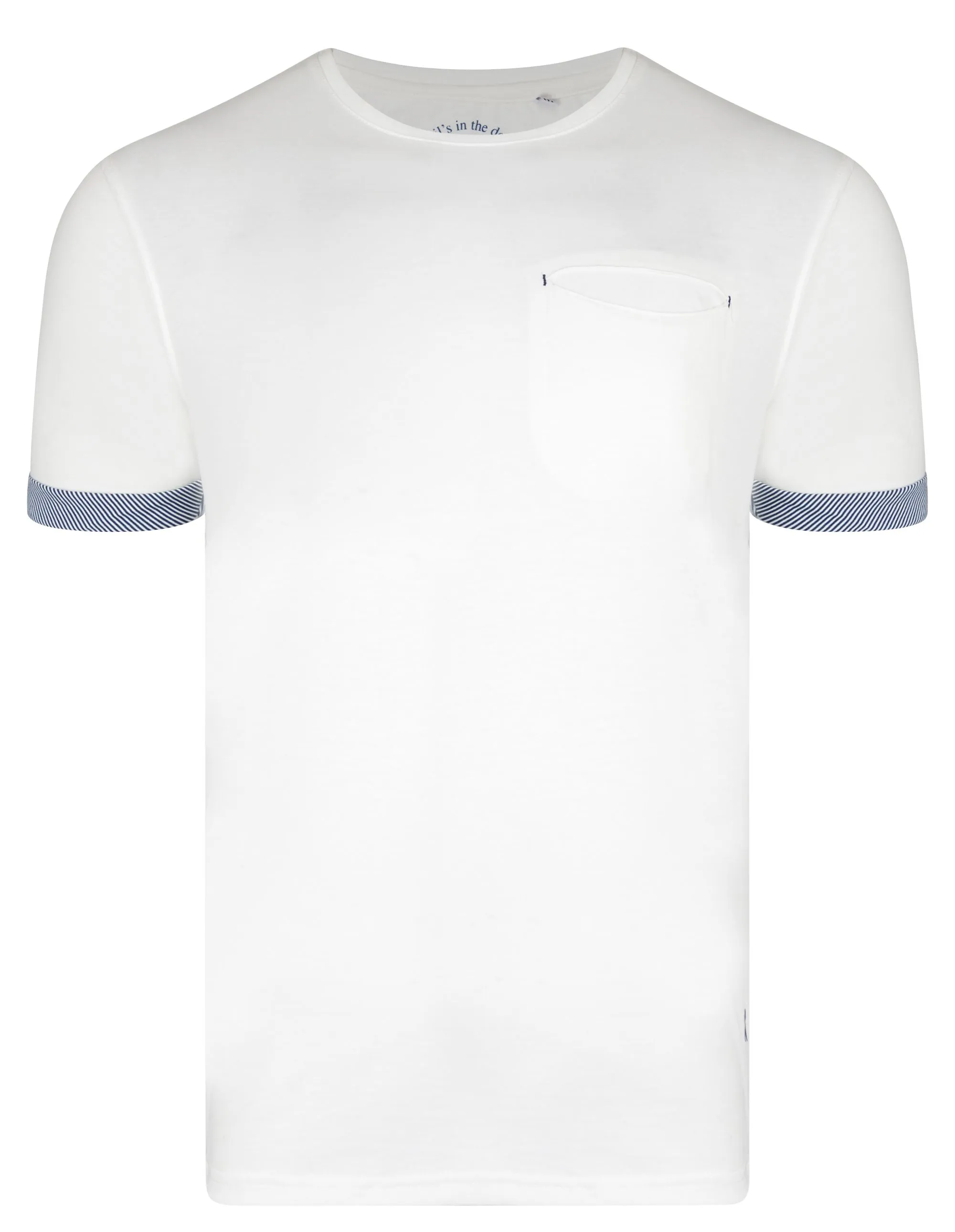 Ringspun Clifton Crew Neck Cotton Plain T-shirt Off White