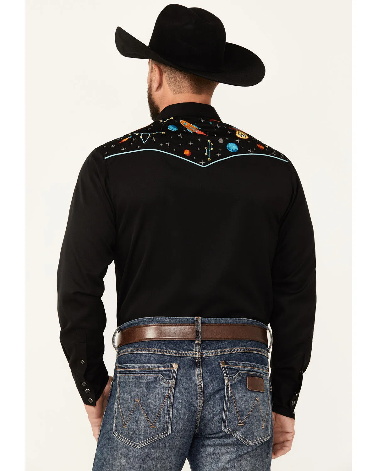 Roper Men's Old West Embroidered Long Sleeve Snap Western Shirt