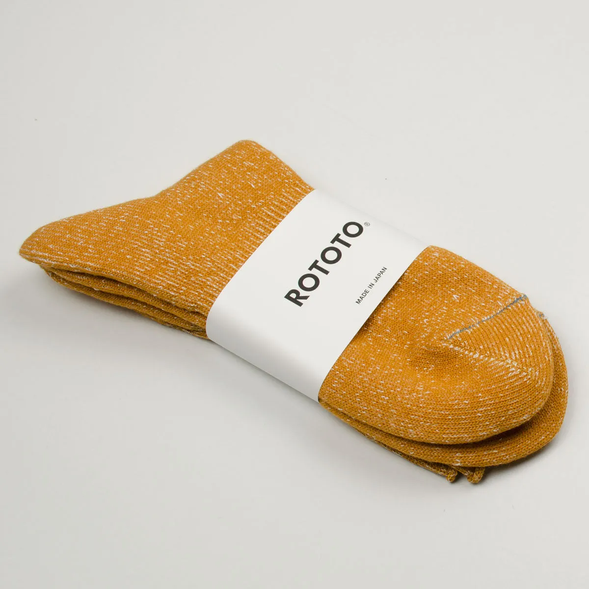 RoToTo - Washi Pile Crew Socks - Dark Yellow