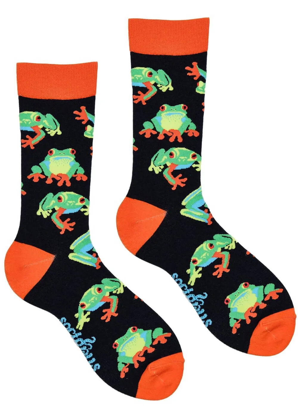 Soctopus Ribbit! Frog Socks Dark Navy