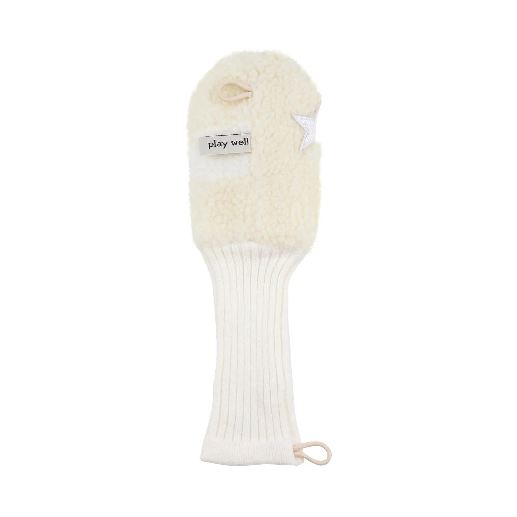 SOUNDER GOLF DRIVER HEADCOVER - CREAM / OFF WHITE STAR LOGO