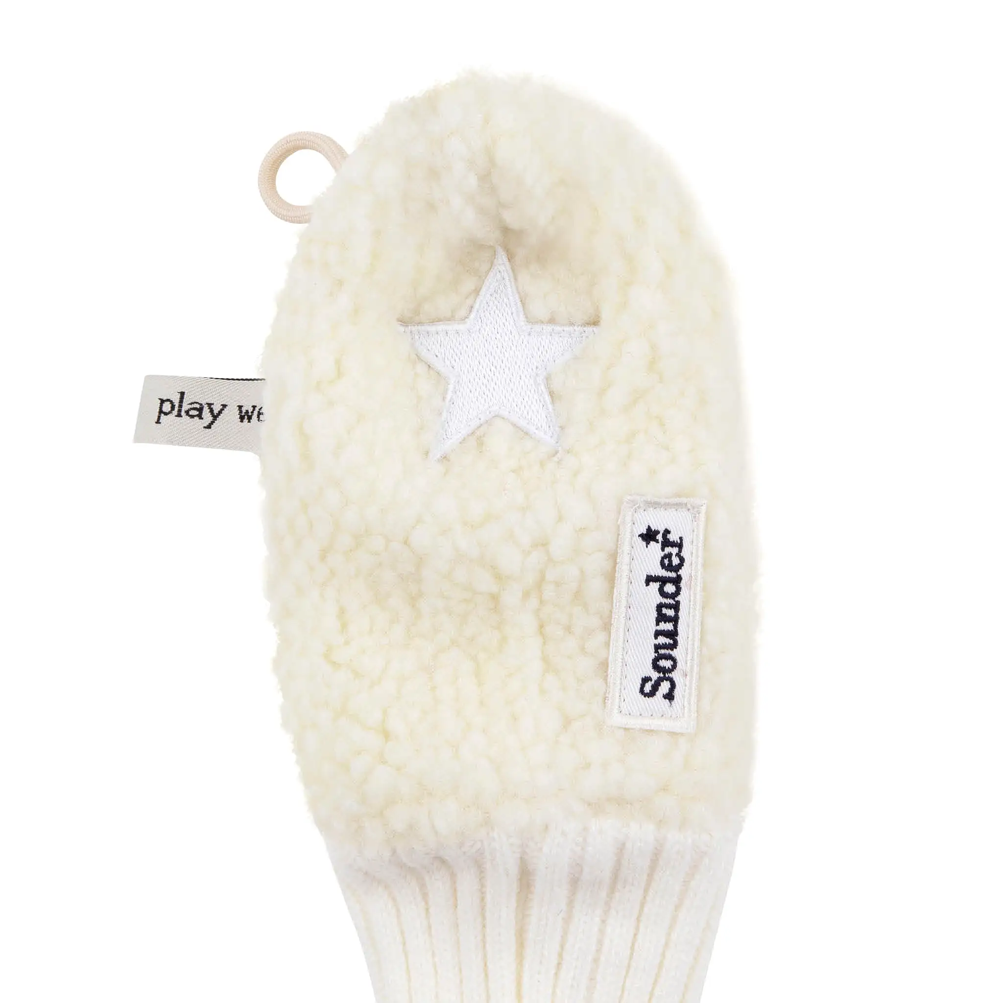 SOUNDER GOLF DRIVER HEADCOVER - CREAM / OFF WHITE STAR LOGO