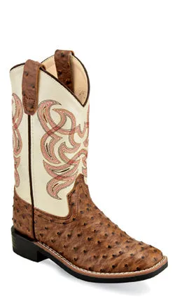 VB9174 Old West Children's Ostrich Print Boot