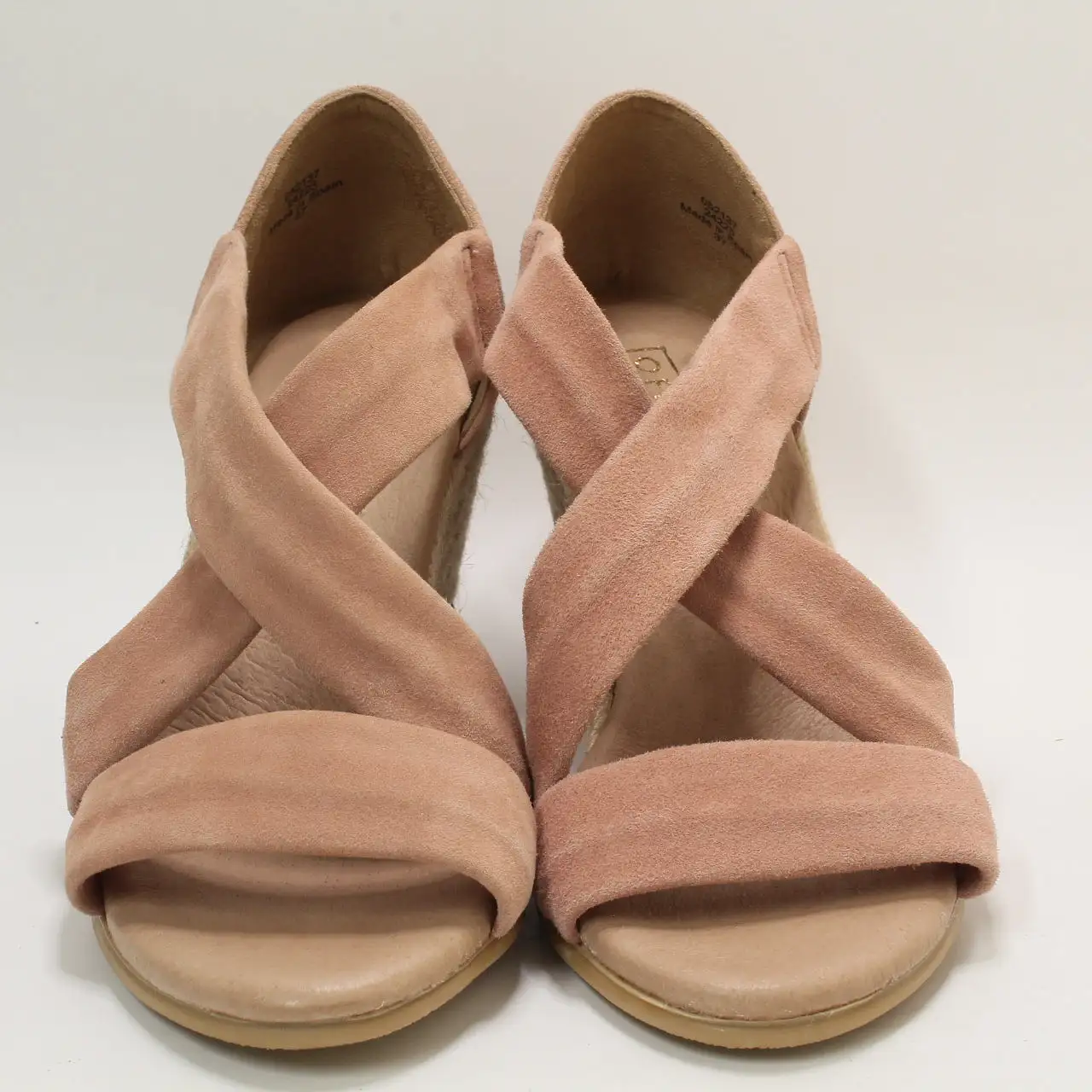 Womens Office Maiden Cross Strap Wedge Nude Suede Uk Size 4