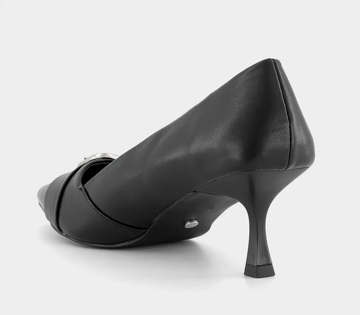 Womens Office Margarita  Buckle Detail Kitten Heel Courts Black