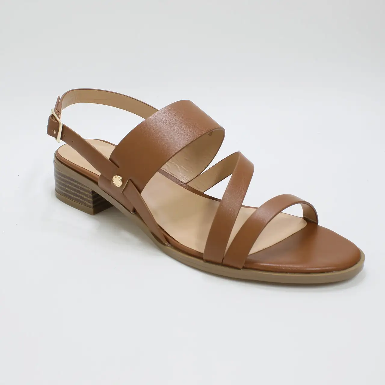 Womens Office Margate Cross Strap Low Block Heels Tan