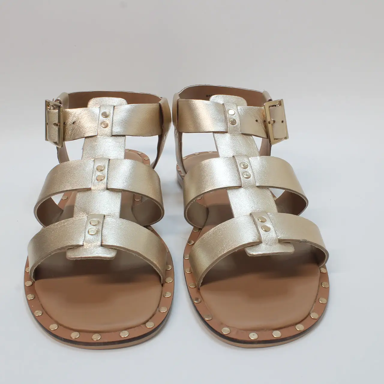 Womens Office Super Gladiator Sandals Gold Leather