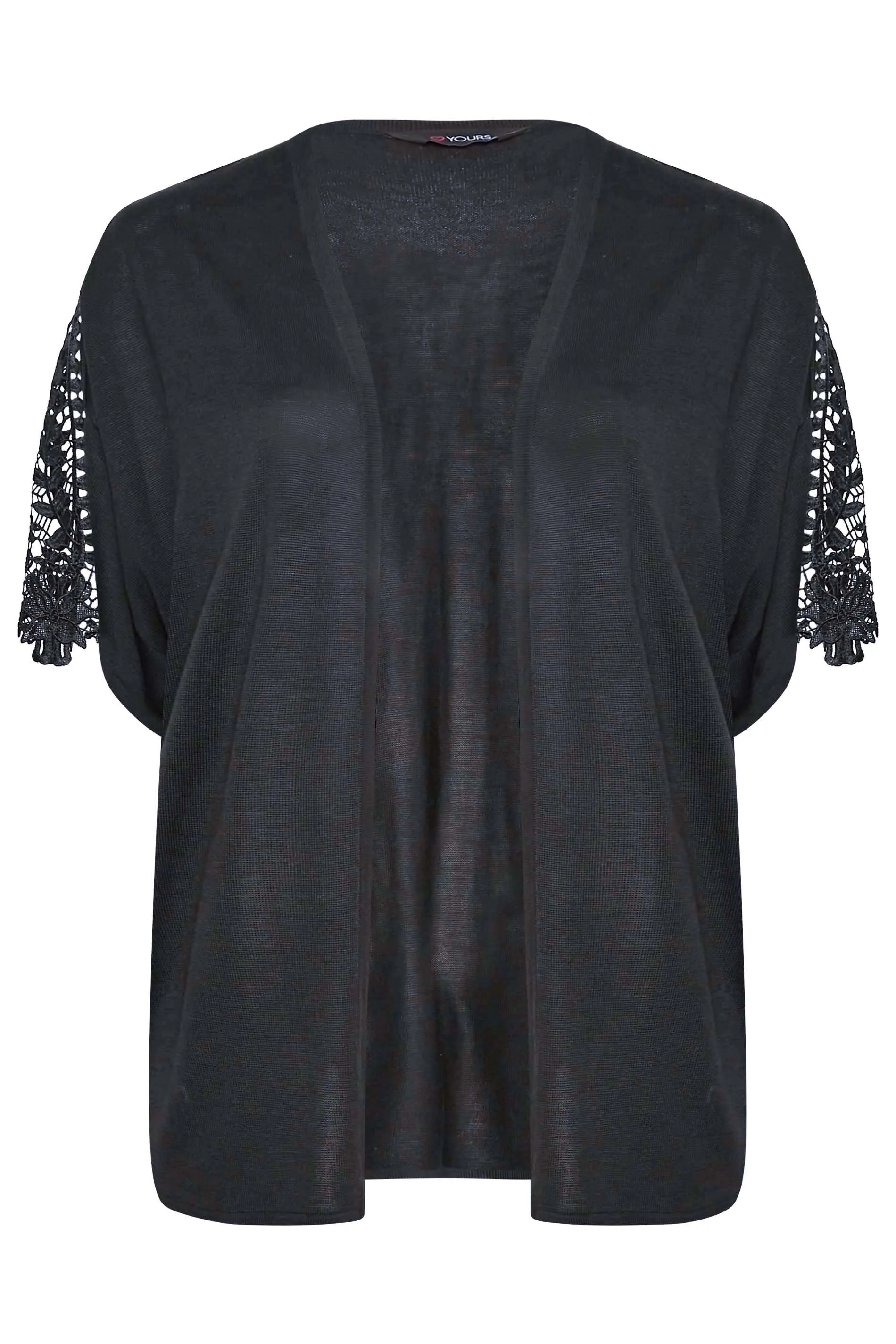 YOURS Curve Navy Blue Crochet Sleeve Kimono